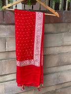 Crimson Banarasi Pure Khaddi Georgette Dupatta