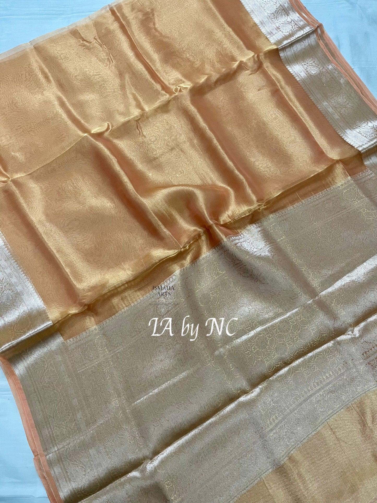 Ochre Banarasi Pure Tissue Silk Saree