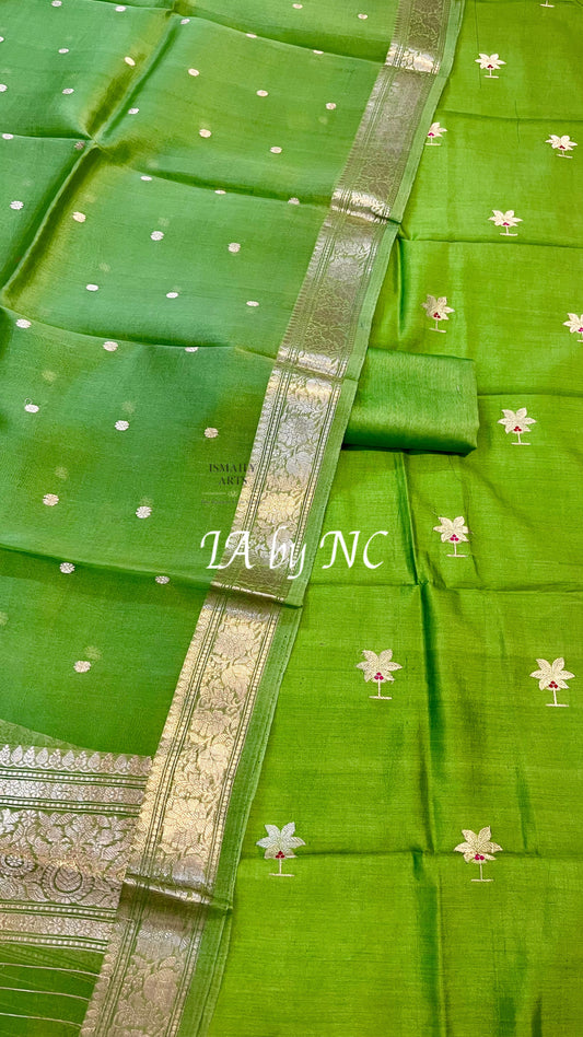 Kelly Banarasi Pure Chinya Katan Silk Dress Materials