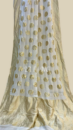 White Banarasi Pure Khaddi Georgette Saree