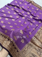 Plum Banarasi Pure Khaddi Georgette Saree