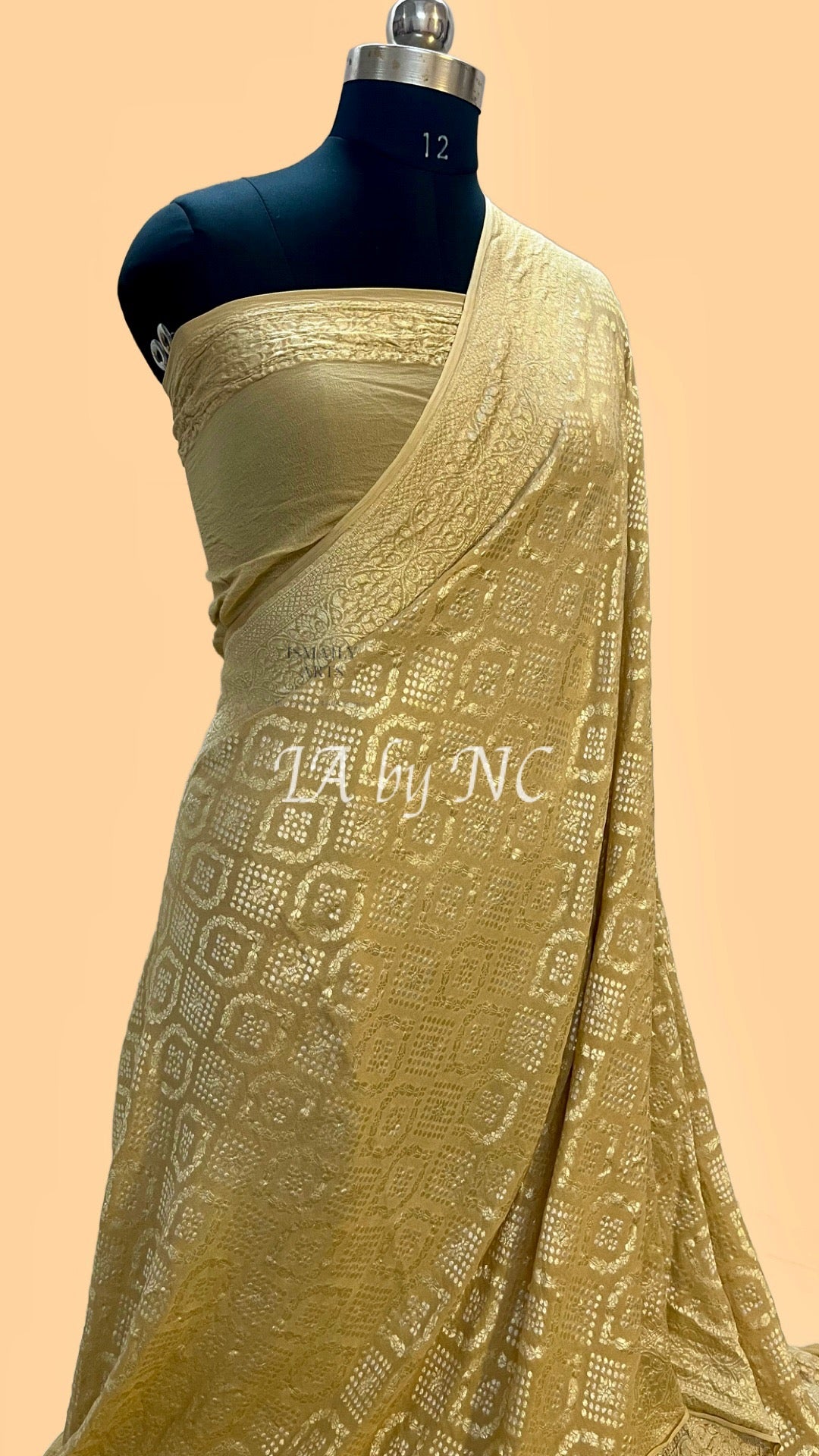 Beige Banarasi Pure Khaddi Georgette Saree