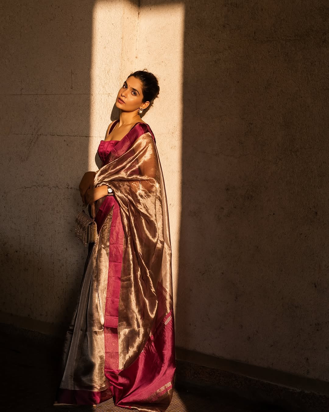 Barn Banarasi Pure Tissue Silk Saree - Satin Border