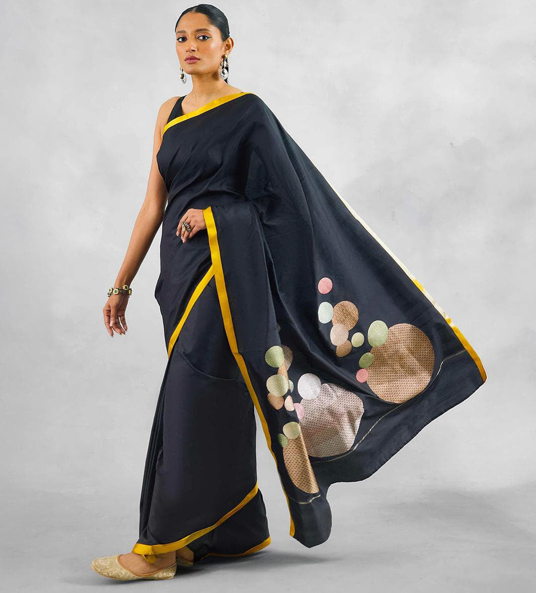 Black Banarasi Pure Katan Silk Designer Saree