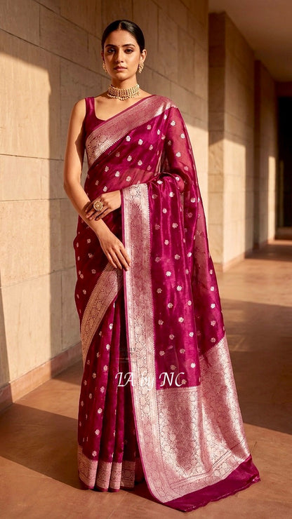 Mulberry Banarasi Pure Tissue Silk Saree