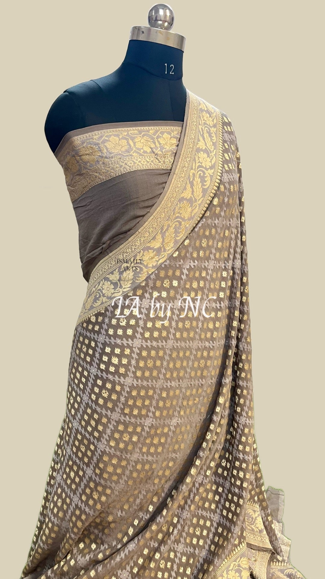 Oyster Banarasi Pure Khaddi Georgette Saree