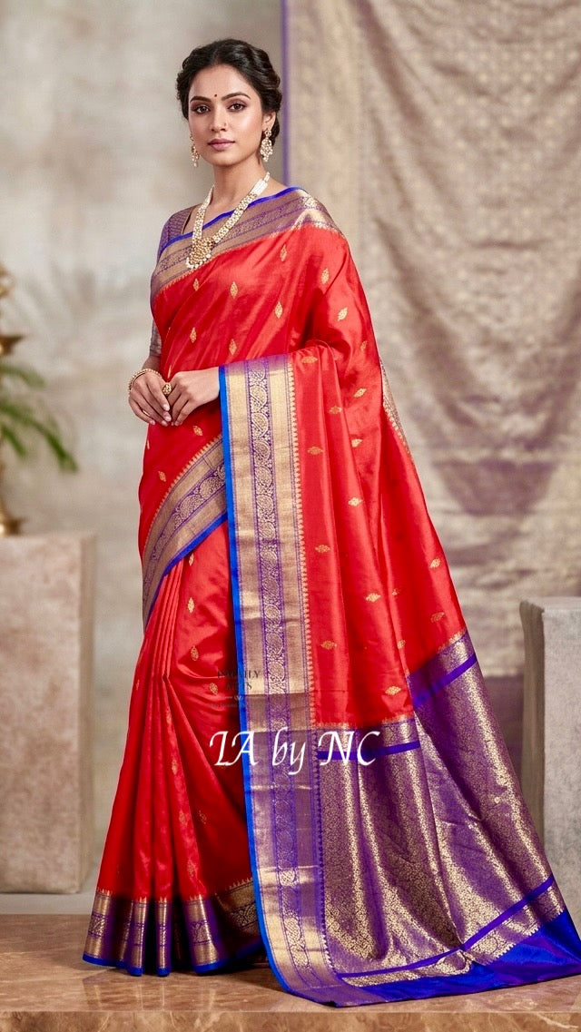 Imperial Banarasi Pure Kora Organza Kadwa Saree