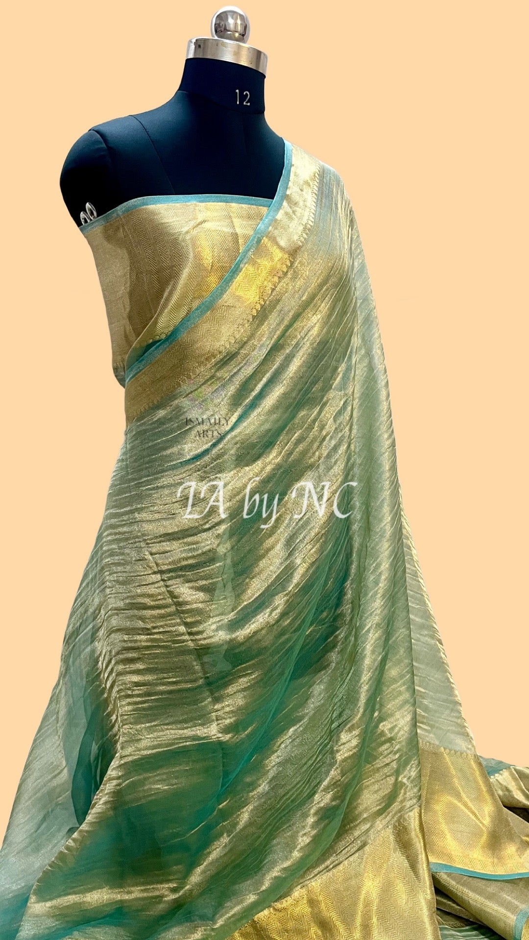 Turquoise Banarasi Pure Tissue Silk Saree