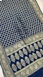 German Banarasi Pure Khaddi Georgette Saree