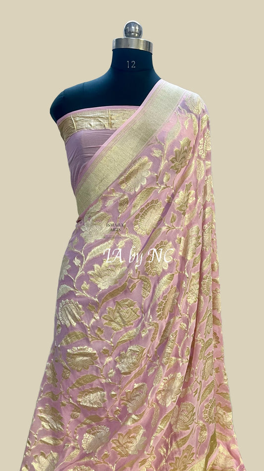 Baby Banarasi Pure Khaddi Georgette Saree