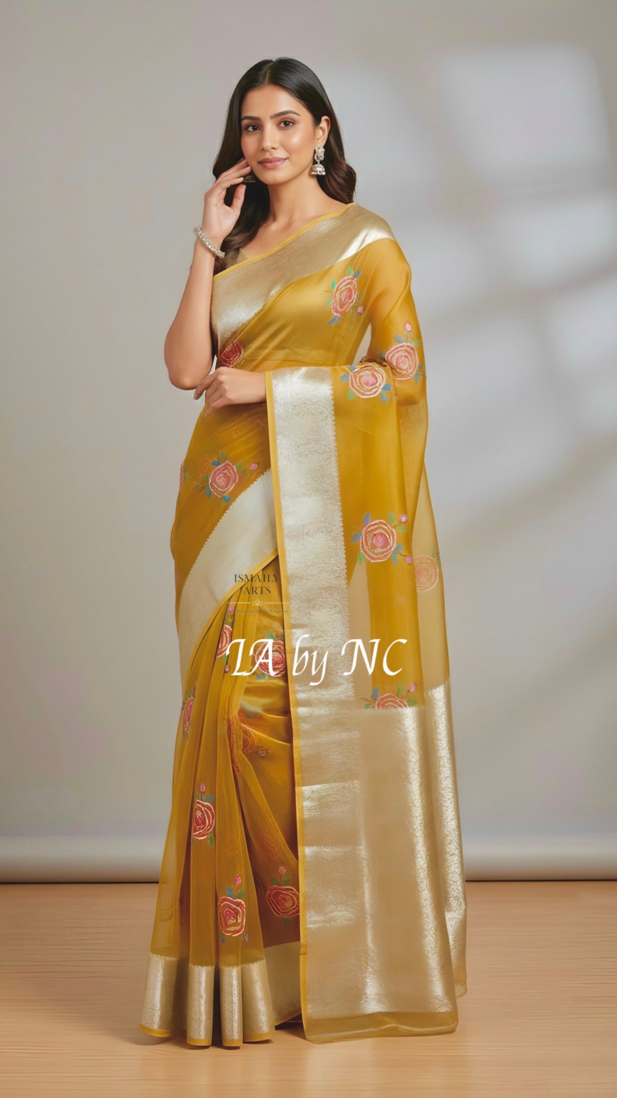 Goldenrod Banarasi Pure Tissue Silk Saree