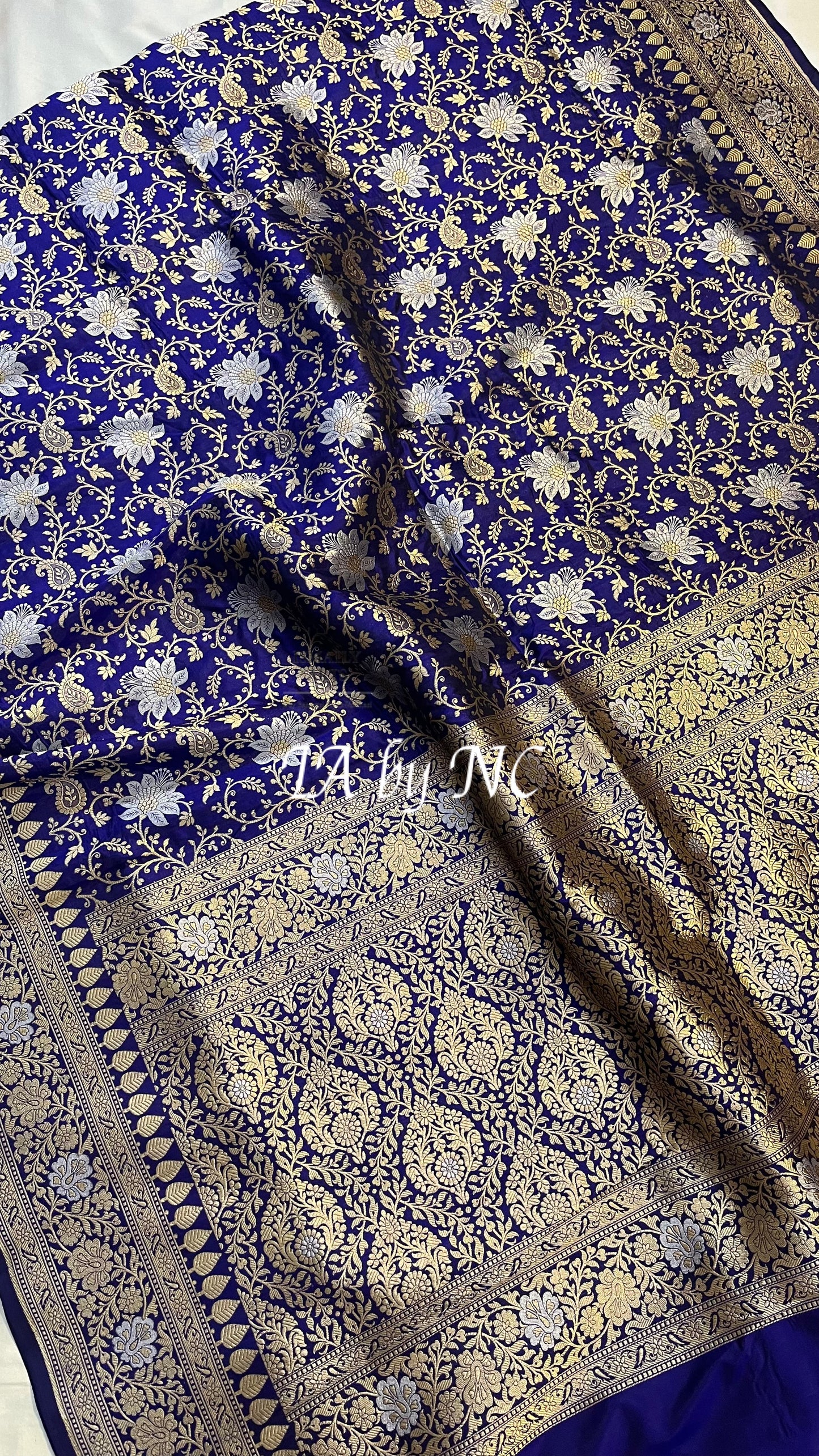 Navy Banarasi Pure Katan Silk Pattu Sona Rupa Saree