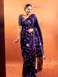 Karishma Kapoor inspired Space Banarasi Pure Katan Silk Raw Mango Kadwa Saree