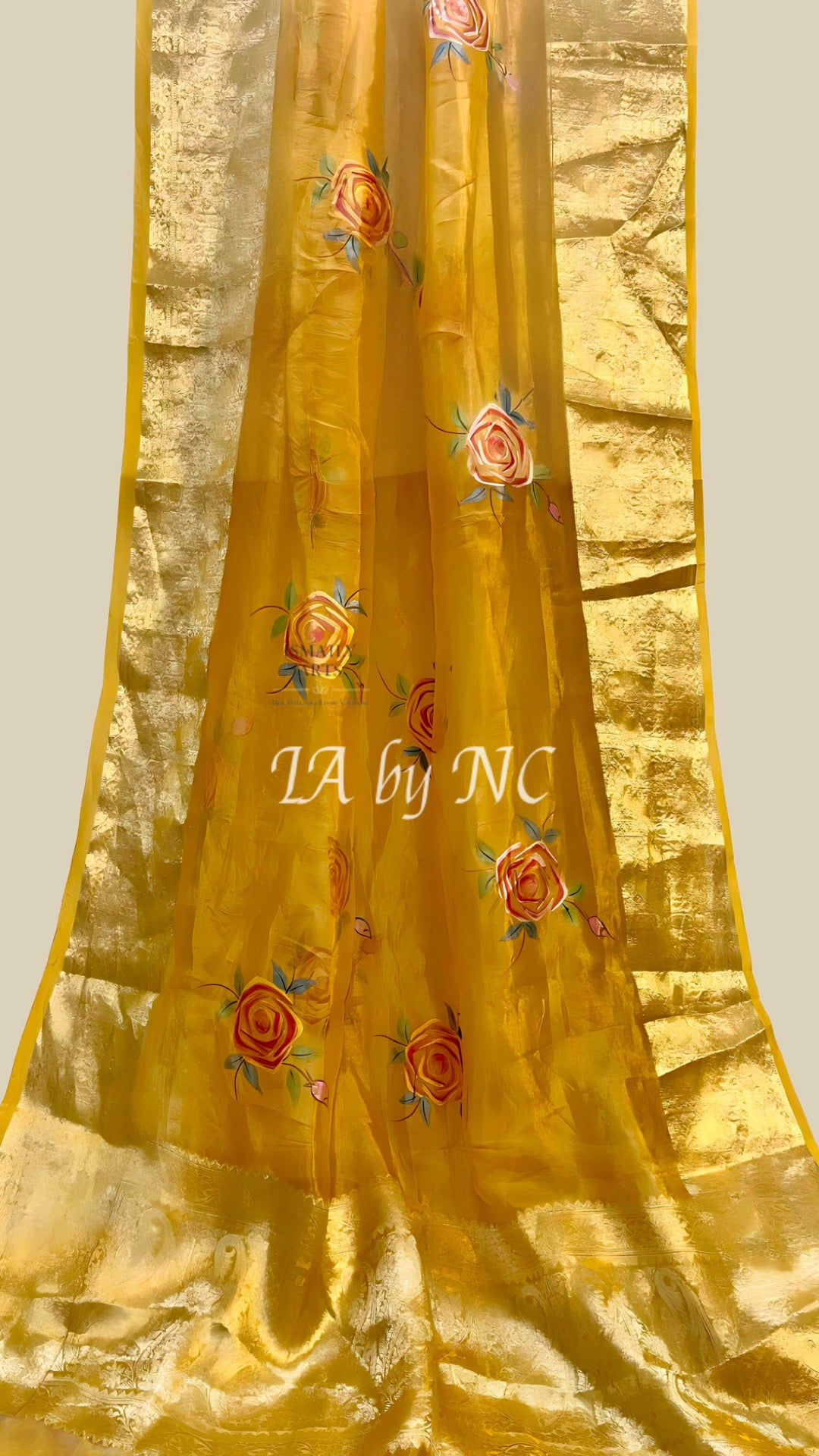 Goldenrod Banarasi Pure Tissue Silk Saree