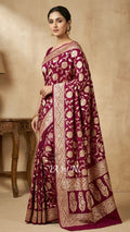 Byzantine Banarasi Pure Chiffon Georgette Saree