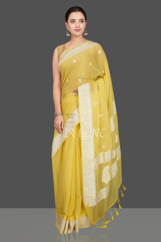 Laguna Banarasi Pure Khaddi Georgette Kadwa Saree