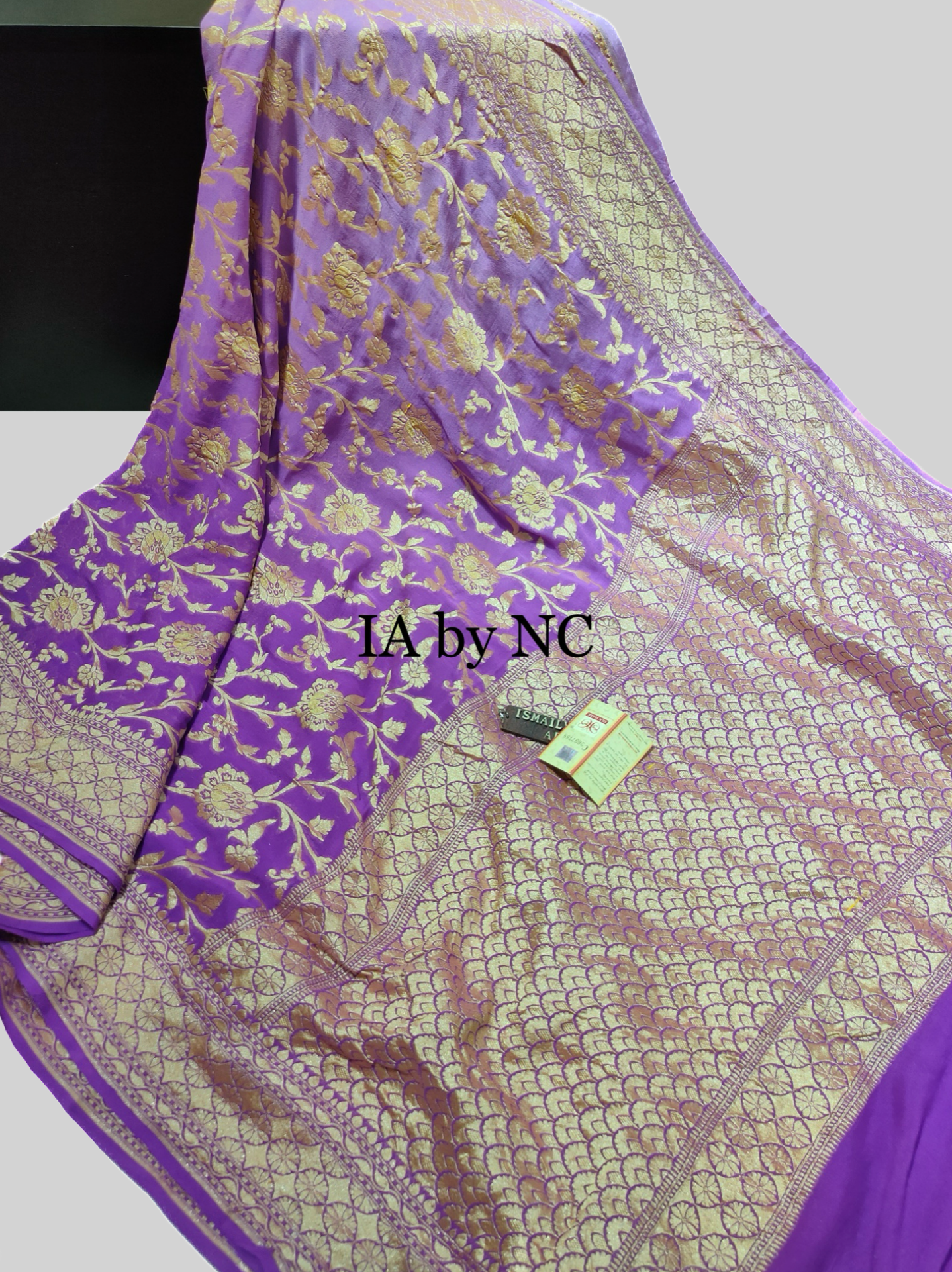 Grape Banarasi Pure Khaddi Georgette Saree