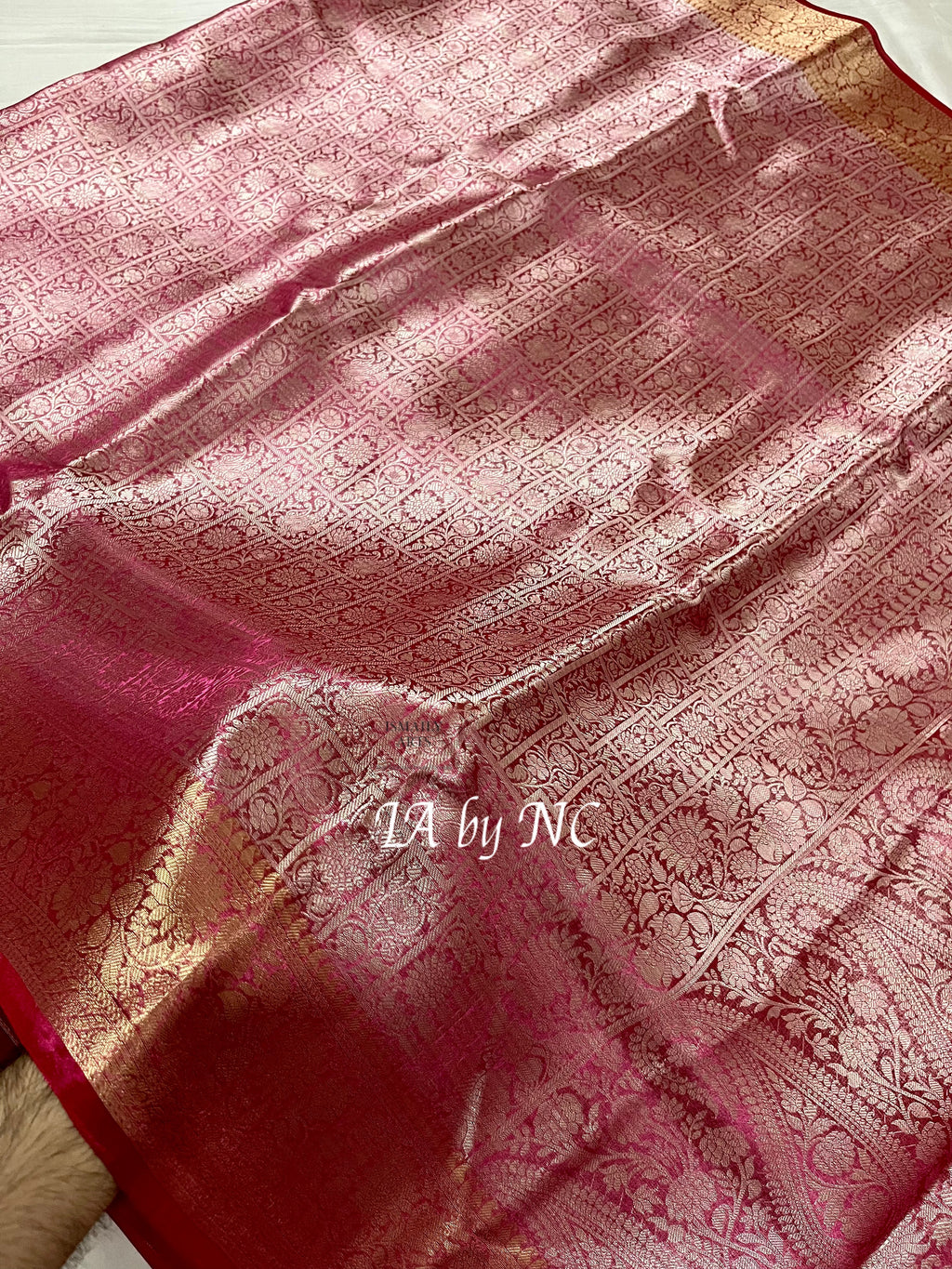 Fuschia Banarasi Pure Tissue Silk Brocade Saree
