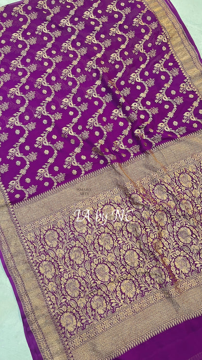 Lollipop Banarasi Pure Khaddi Georgette Saree