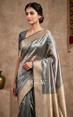 Black Banarasi Pure Tissue Silk Saree