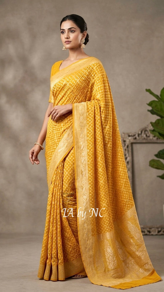 Tuscany Banarasi Pure Khaddi Georgette Saree