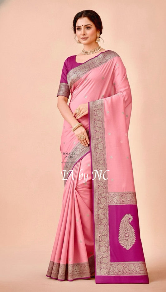 Punch Banarasi Pure Khaddi Georgette Kadwa Saree