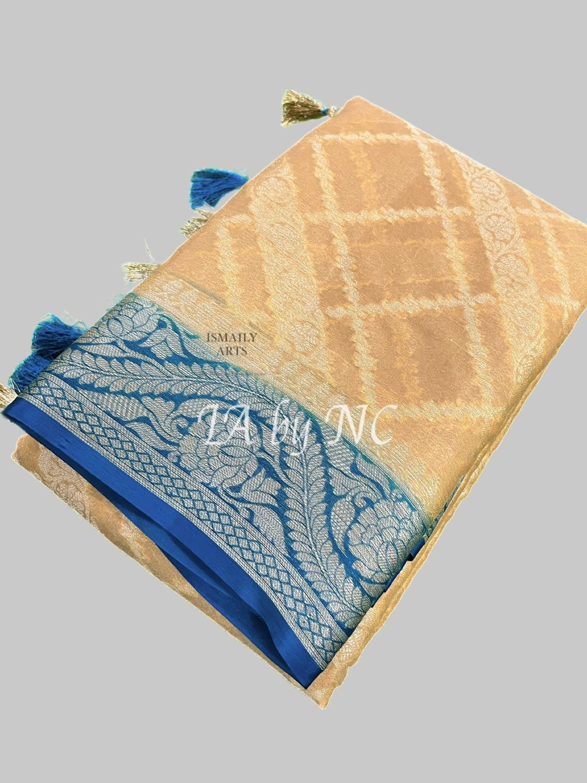 Eggnog Banarasi Pure Chiffon Georgette Saree