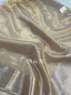 Malaika Arora Beige Banarasi Pure Tissue Silk Saree