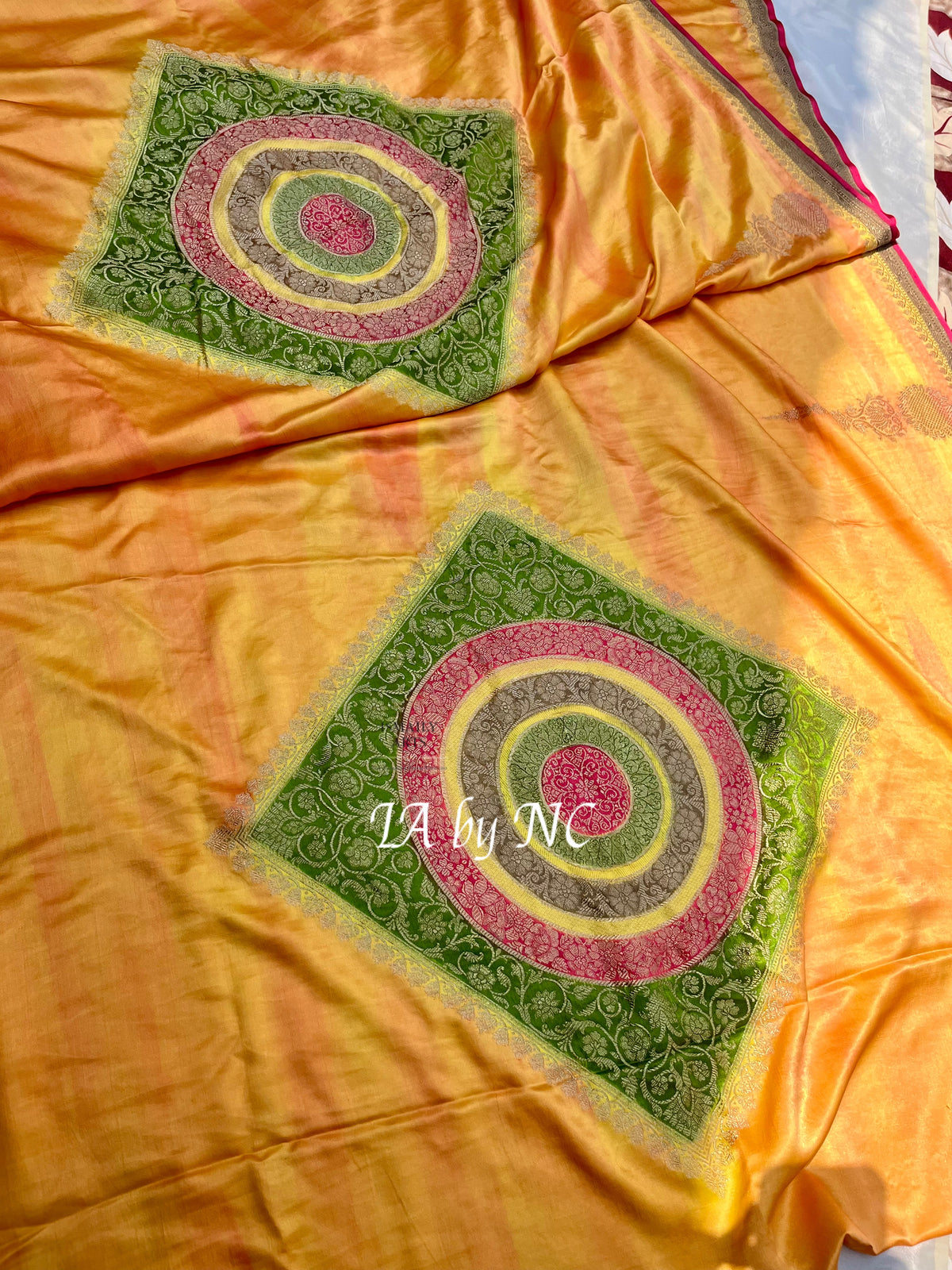 Tuscany Banarasi Pure Katan Mashru Silk Saree