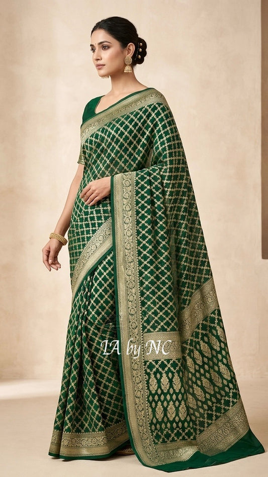 Sacramento Banarasi Pure Khaddi Georgette Saree