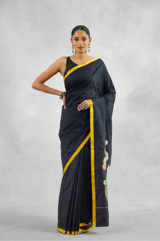 Black Banarasi Pure Katan Silk Designer Saree