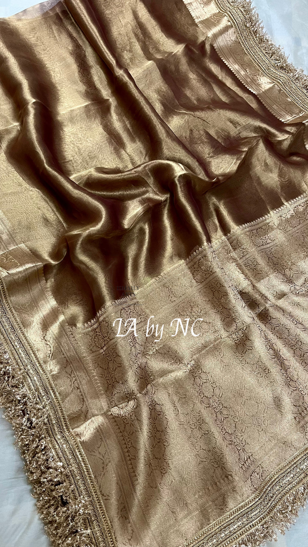 Walnut Banarasi Pure Tissue Silk Saree