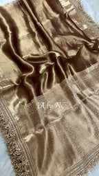 Walnut Banarasi Pure Tissue Silk Saree