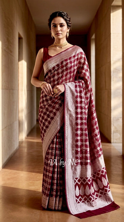 Barn Banarasi Pure Khaddi Georgette Saree
