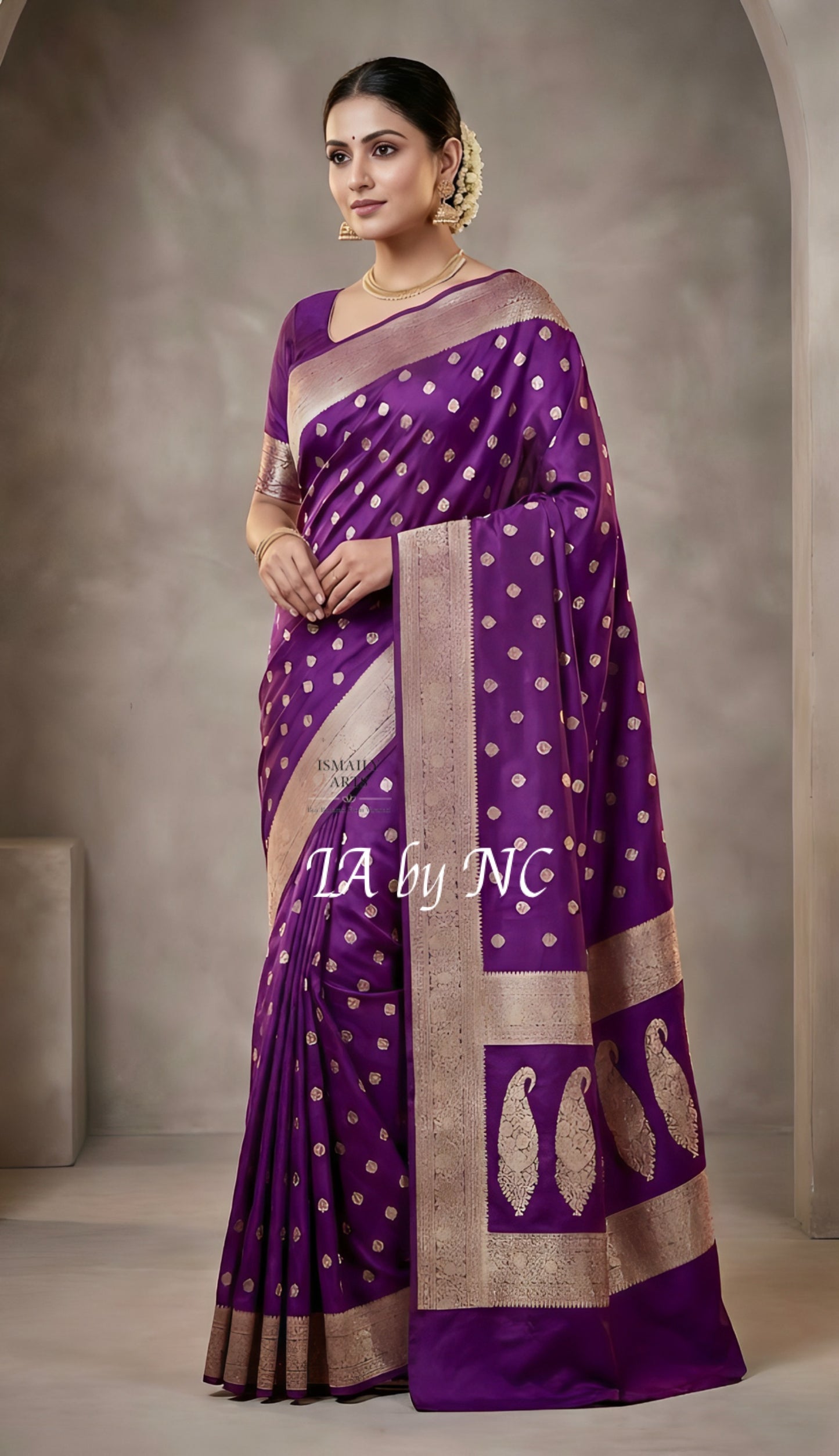 Byzantine Banarasi Mashru Katan Silk Saree