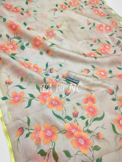 Mink Grey Banarasi Pure Kora Organza Saree