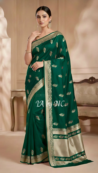 Sacramento Banarasi Mashru Katan Silk Meenakari Saree
