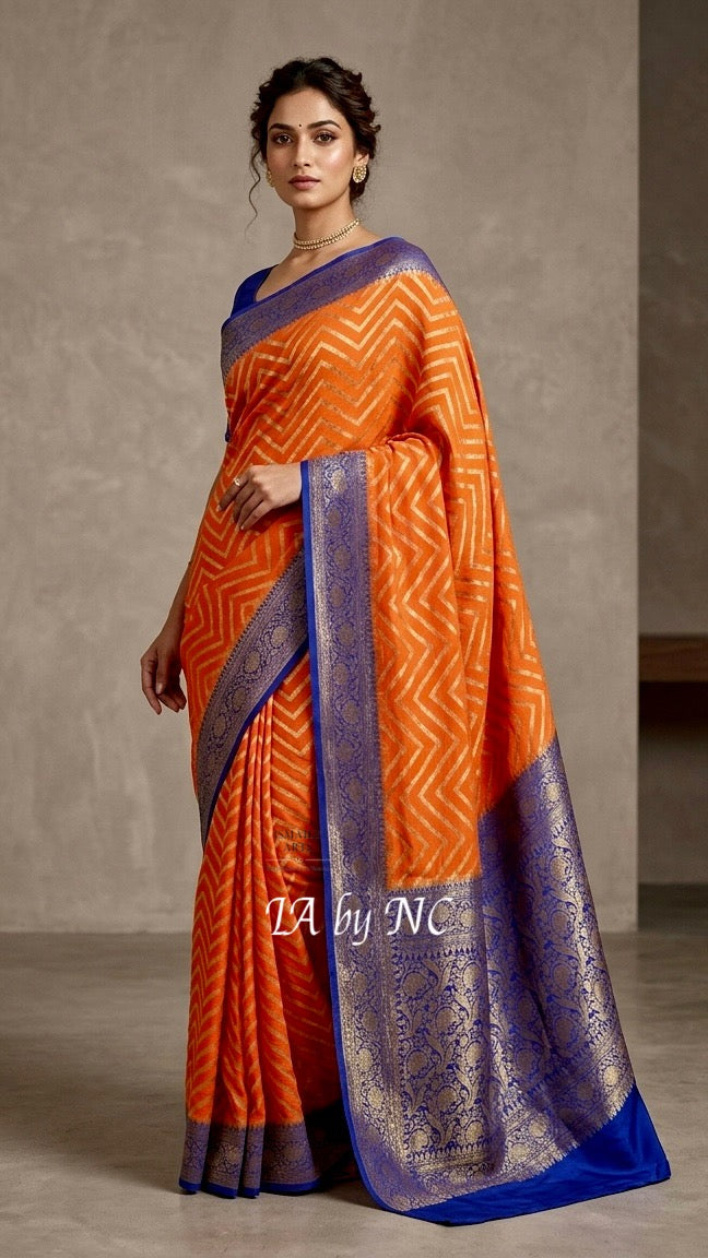 Tiger Banarasi Pure Chiffon Georgette Saree