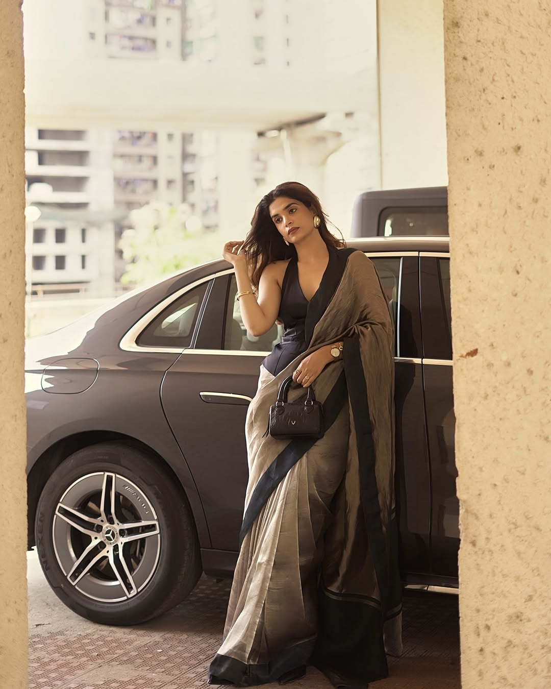 Black Banarasi Pure Tissue Silk Saree - Satin Border