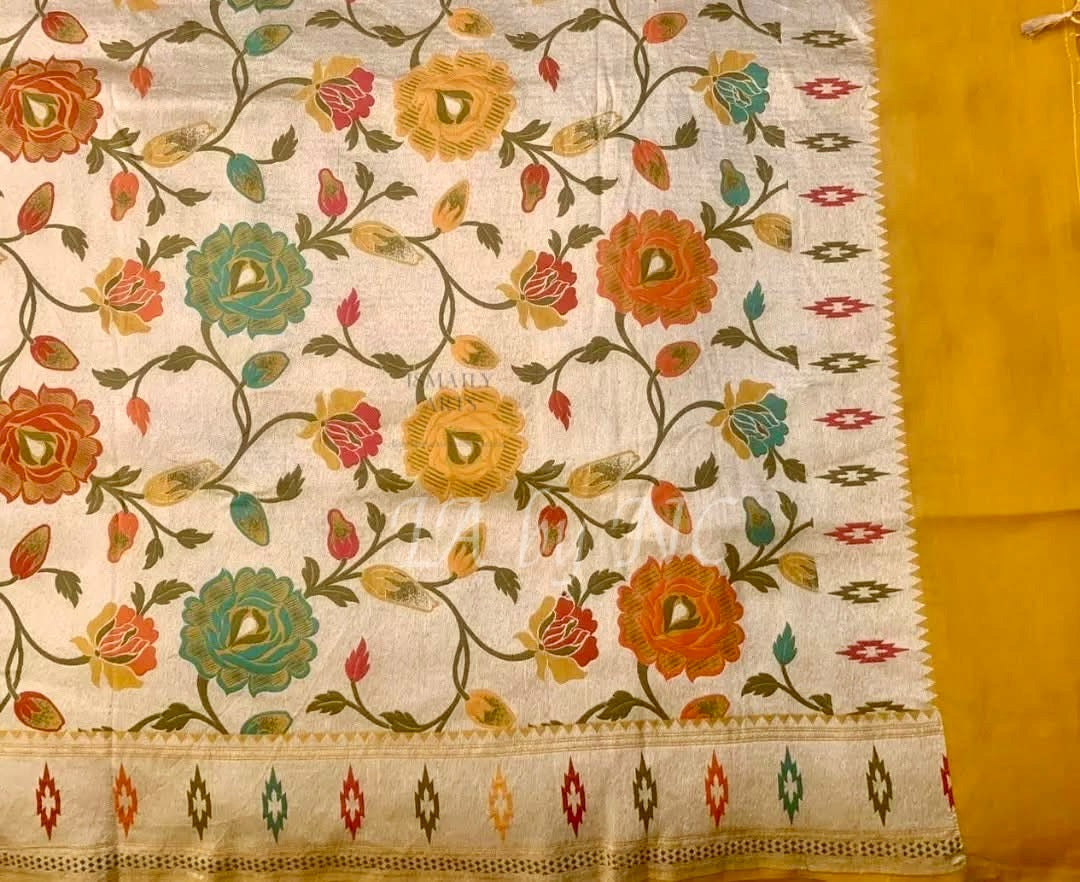 Tuscany Banarasi Pure Khaddi Tussar Georgette Brocade Saree