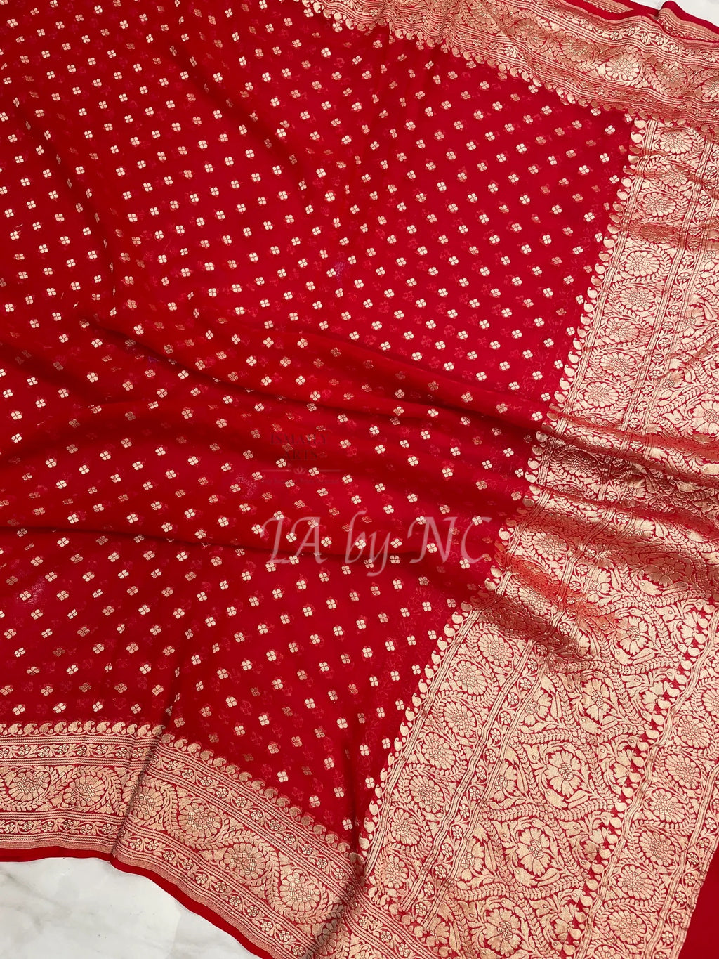 Crimson Banarasi Pure Khaddi Georgette Dupatta