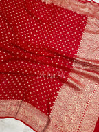 Crimson Banarasi Pure Khaddi Georgette Dupatta