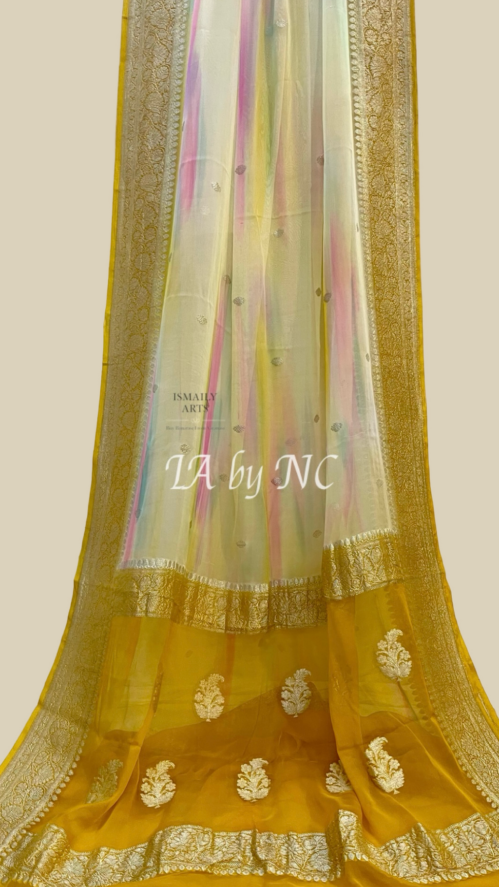Dijon Banarasi Pure Khaddi Georgette Kadwa Saree