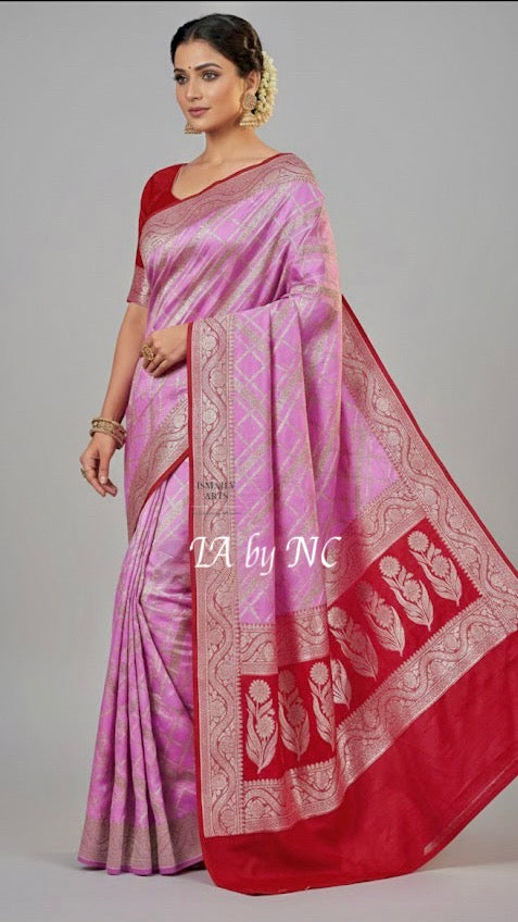 Neon Banarasi Pure Chiffon Georgette Saree