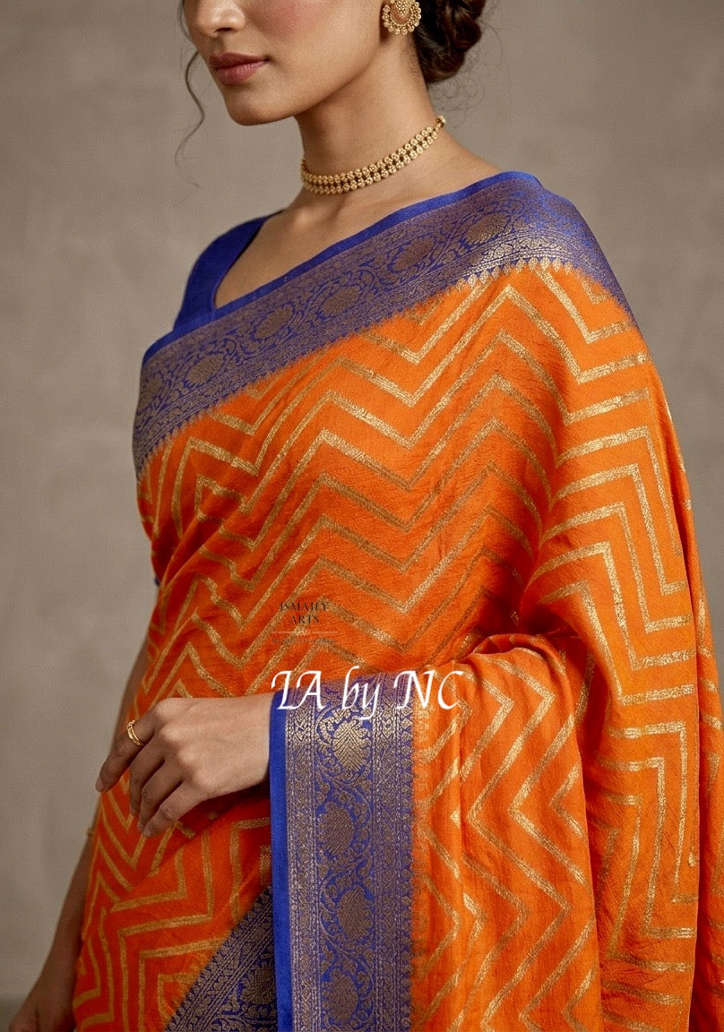 Tiger Banarasi Pure Chiffon Georgette Saree