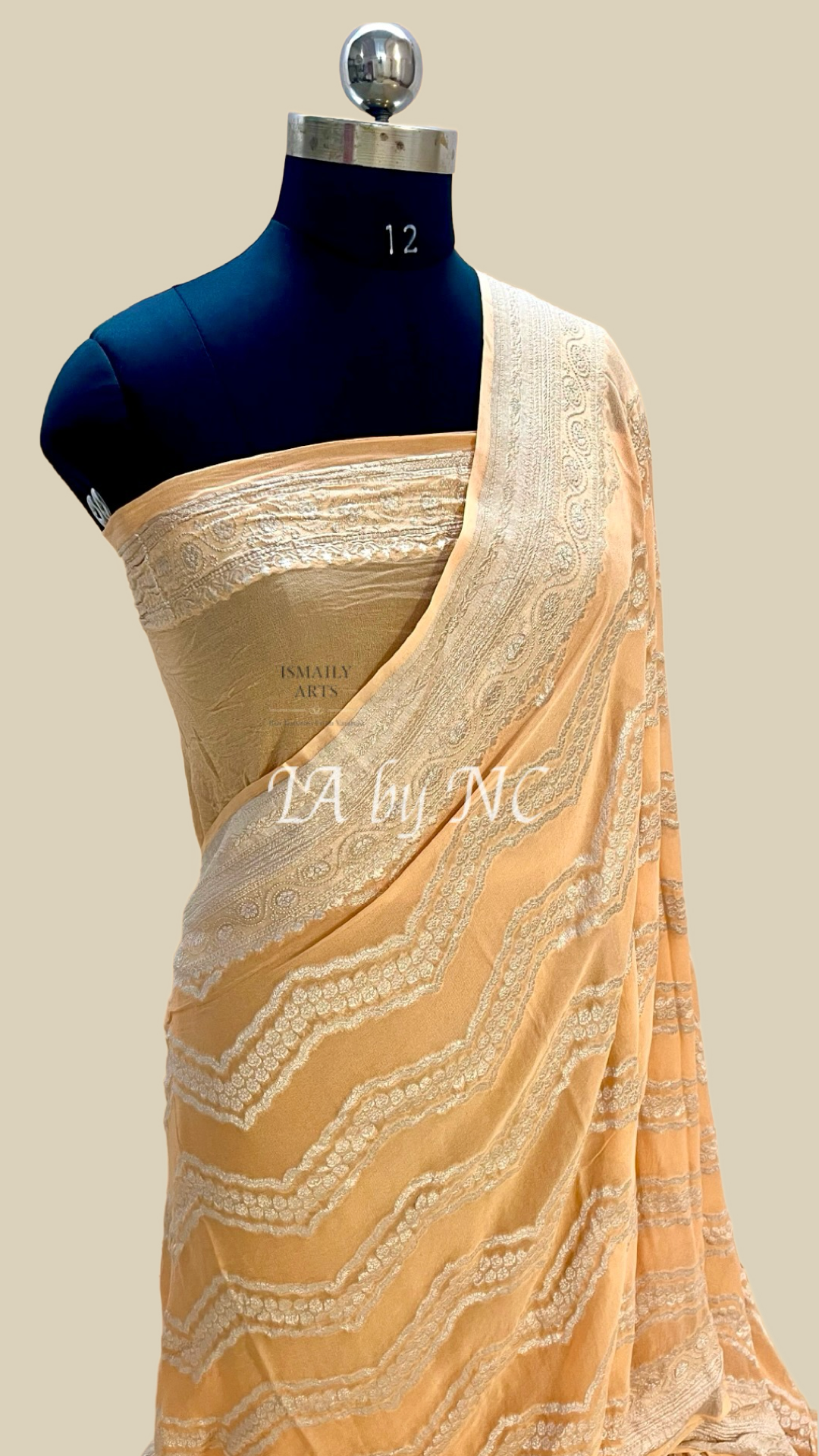 Tawny Banarasi Pure Khaddi Georgette Saree