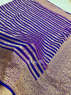Grape Banarasi Pure Khaddi Georgette Saree