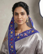 Grape Banarasi Pure Tissue Silk Designer Saree