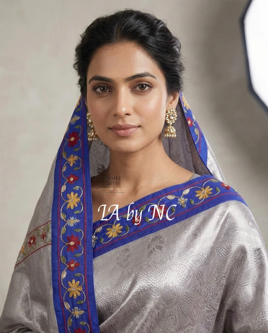Grape Banarasi Pure Tissue Silk Designer Saree