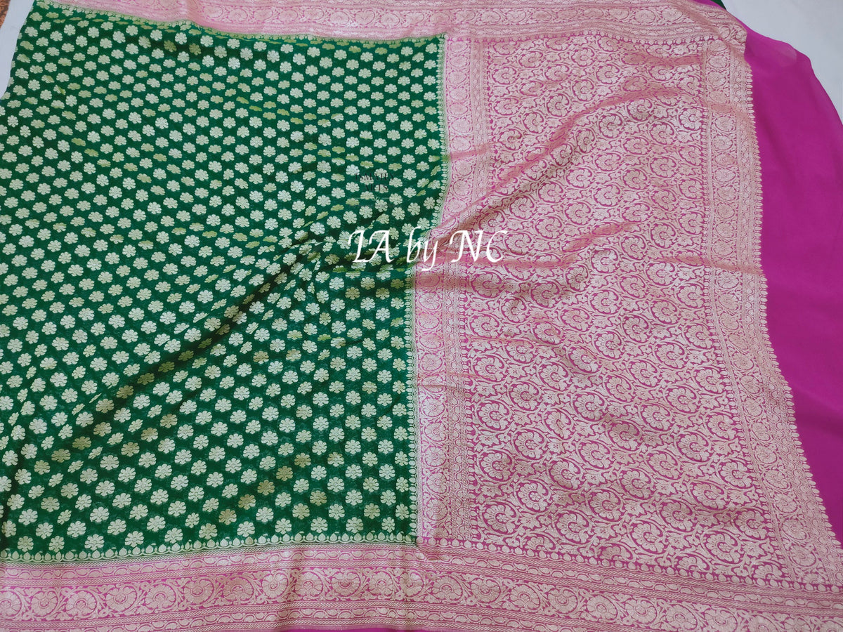 Sacramento Banarasi Pure Khaddi Georgette Saree